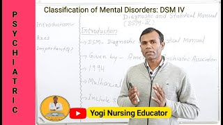 Classification of Mental Disorders  DSM IV  BSc NSG 3rd Year  GNM 2nd Yr Mental Health Nursing [upl. by Terence]