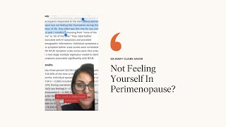 Not feeling yourself in perimenopause Study link in description [upl. by Aman]