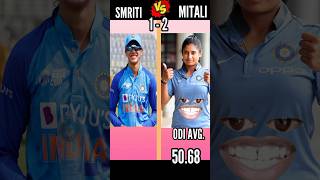 Smriti Mandhana Vs Mitali Raj  cricket smritimandhana [upl. by Elletnuahs45]