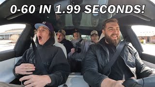 TESLA MODEL S PLAID LAUNCH REACTIONS Hilarious [upl. by Llirrehs177]