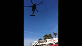 Daytona Beach Fire Dept Blocks Street for Black Hawk Landing [upl. by Mihe]