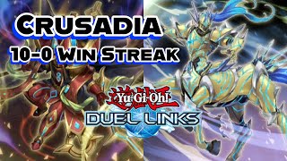 100 WIN Streak with CRUSADIA  💪🥰  YuGiOh Duel Links [upl. by Dranal589]