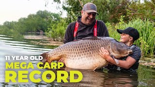 96lb MEGA Carp Caught By an ELEVEN Year Old [upl. by Latreese]