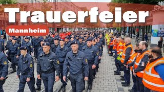 Schweigemarsch und Trauerfeier zum Gedenken an Polizeikommisar Rouven Laur [upl. by Doehne561]