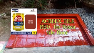 Very easy to use ACREEX floor coating rubberized PAINT for Tessa tile Floor [upl. by Bruno]