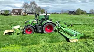 Eerste gras maaien 2023  Mowing First cut  Gras Mähen  Sjoerd Nauta  Fendt 722  Krone [upl. by Engis]