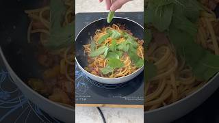 Asian spicy chili garlic spaghetti shorts recipe food spaghetti [upl. by Wennerholn]