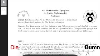 63 Mathe Olympiade 8 Klasse 1 Runde 4 Aufgabe english [upl. by Hembree197]