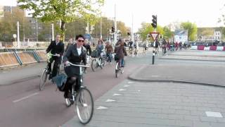 Bicycle Rush Hour Utrecht Netherlands 67 [upl. by Ainotahs944]