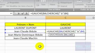 Excel 2007  Utilisez la fonction GAUCHE [upl. by Elah]