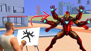 INDIAN BIKES DRIVING 3D  Franklin Using Magical Painting To Draw The 6 ARM IRONMAN [upl. by Iznek]