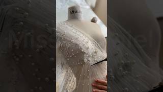 Making a corset beaded tulle midi dress with long sleeves dress hautecouture dress wedding [upl. by Dinny]