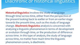 Synchronic linguistics vs Diachronic linguistics [upl. by Animahs285]