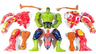 assemblehulk smash vs hulk buster vs siren head vs red spidermanavengers superhero toys [upl. by Yrollam]