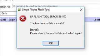 The load scatter file is invalid SOLVED✓ SP FLASH TOOL ERROR 8417 [upl. by Penny]