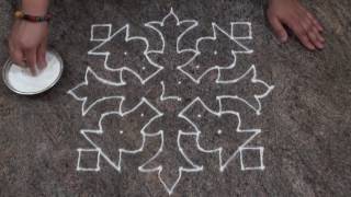 Easy and Simple Rangoli Design Simple Dot Rangoli Design with 10 dots [upl. by Asiuqram]