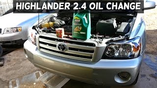 TOYOTA HIGHLANDER 24 OIL CHANGE  How to Change Engine Oil [upl. by Forta382]