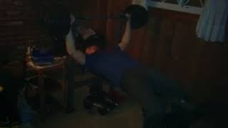 1 Rep Max Wide Grip Bench Press 250lb [upl. by Ronnica]