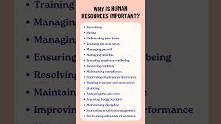 Why Human Resources is Important for Company  HR Tips  HR Roles [upl. by Zzahc]