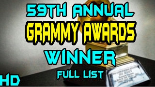 59th Annual GRAMMY Awards Winner Full List [upl. by Nicholle]