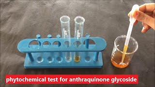 test for anthraquinone glycoside  pharmacognosy of glycoside  brontragers test for anthraquinone [upl. by Kaiser]