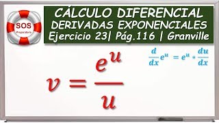 DERIVADAS EXPONENCIALES  BASE e  EJERCICIO 23 [upl. by Trefler]