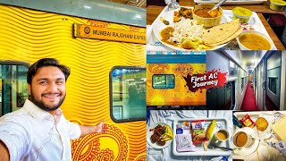 Mumbai New Delhi Tejas Rajdhani Express First Class AC journey and food 😍 [upl. by Cosette280]