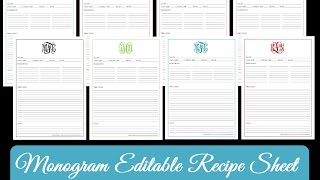 How do editable printables work video tutorial using editable printable recipe sheet [upl. by Nebuer163]