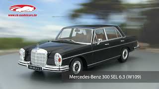 ckmodelcarsvideo MercedesBenz 300 SEL 63 W109 Baujahr 19671972 schwarz 118 KKScale [upl. by Burt551]