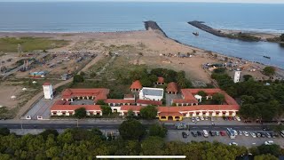 Aerial view of Karaikal beach and city  Pondicherry Puducherry [upl. by Alyworth]