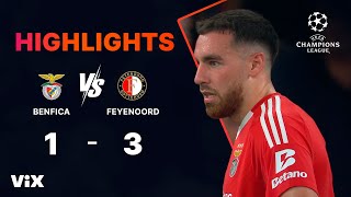 Benfica vs Feyenoord  Game Highlights  UEFA Champions League 202425  ViX [upl. by Dotson]