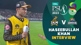 Haseebullah Khan Interview  Peshawar Zalmi vs Karachi Kings  Match 17  HBL PSL 8  MI2T [upl. by Jobie]