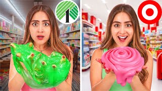 DOLLAR TREE VS TARGET SLIME CHALLENGE [upl. by Naryk275]