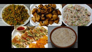 5 Breakfast Recipes  Veg breakfast  Quick amp Easy Healthy Breakfast Recipe Ideas  Weight Loss [upl. by Thorne]