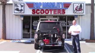 Freedom Fully Automatic Scooter Lift Hitch Mount Carrier only at TOP MOBILITY [upl. by Alban]