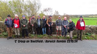 Sefton Road Ramblers C Group on Tewitfield  Borwick Ramble 23 10 24 movie [upl. by Arica589]