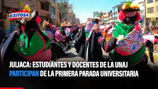 🔴🔵Juliaca Estudiantes y docentes de la UNAJ participan de la primera parada universitaria [upl. by Demy]