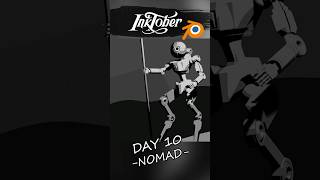 Creating a Robot Nomad in blender for inktober2024 day 10 [upl. by Alphonse]