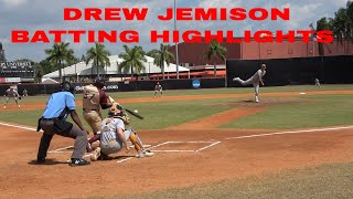 DREW JEMISON ST THOMAS AQUINAS COLLEGE BASEBALL BATTING HIGHLIGHTS VS POST UNIVERSITY [upl. by Kinson]