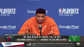 Giannis Calls Out Reporter In HEATED Response quotTheres No Failure In Sportsquot [upl. by Ellehc]