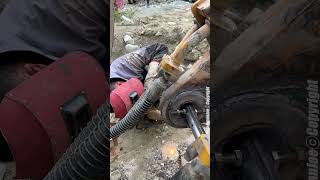 Repairing the Linkage Pinholes on an Excavators Boom and Stick [upl. by Smitty842]