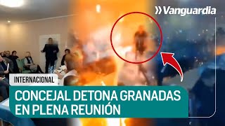 🔴💣 ¡BRUTAL ATAQUE Concejal ucraniano lanzó varias granadas a sus compañeros de reunión  Vanguardia [upl. by Lelia985]