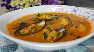 شوربة فواكه البحر مع الخضر على طريقة المطاعم sopa de pescado sencilla [upl. by Stephens]