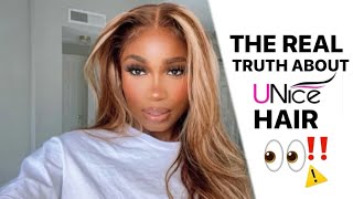 UNice HONEY BLONDE HIGHLIGHTED WIG REVIEWINSTAL [upl. by Brag929]