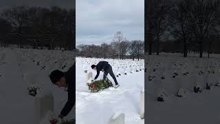 Wreaths Out at Arlington National Cemetery [upl. by Lilaj]