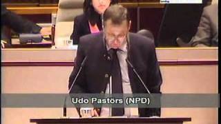 8 Landtagssitzung Udo Pastörs NPD möchte kein Nazi sein [upl. by Clyve]