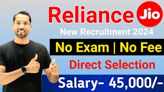 JIO Work From Home Jobs 2024  Reliance Jio Recruitment 2024  Latest Remote Job  Freshers Jobs [upl. by Remled]