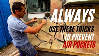 Learn how to install flagstone veneer on a wall FAST amp EASY [upl. by Rowley256]