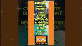 ESTRAZIONE LOTTO DEL 04112024 RESOCONTO DELLA SERATA e INFO DELLE PREVISIONI IN GIOCO ♥️☘️🤙SIAM [upl. by Ilise]