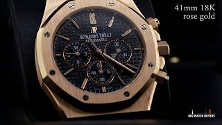 Audemars Piguet Royal Oak Chronograph 41 mm 26320OROO1220OR01 Black dial 18k rose gold [upl. by Cynara]